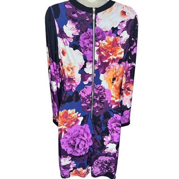 Eliza J Floral Long Sleeve Dress Size 6 - Picture 2 of 6